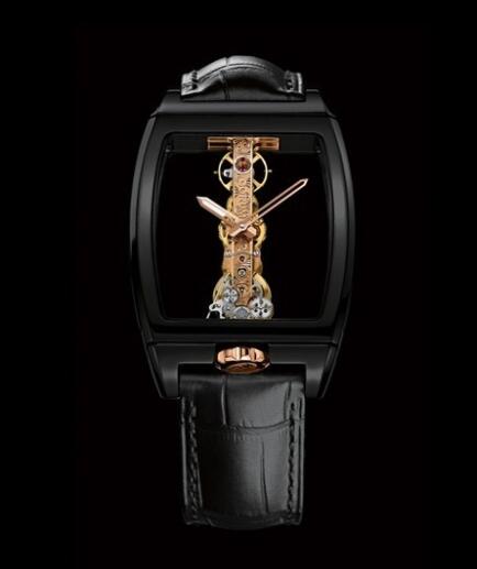 Corum Golden Bridge Ceramic Replica Watch 113.161.15/0001 0000R Black Ceramic - Alligator Strap